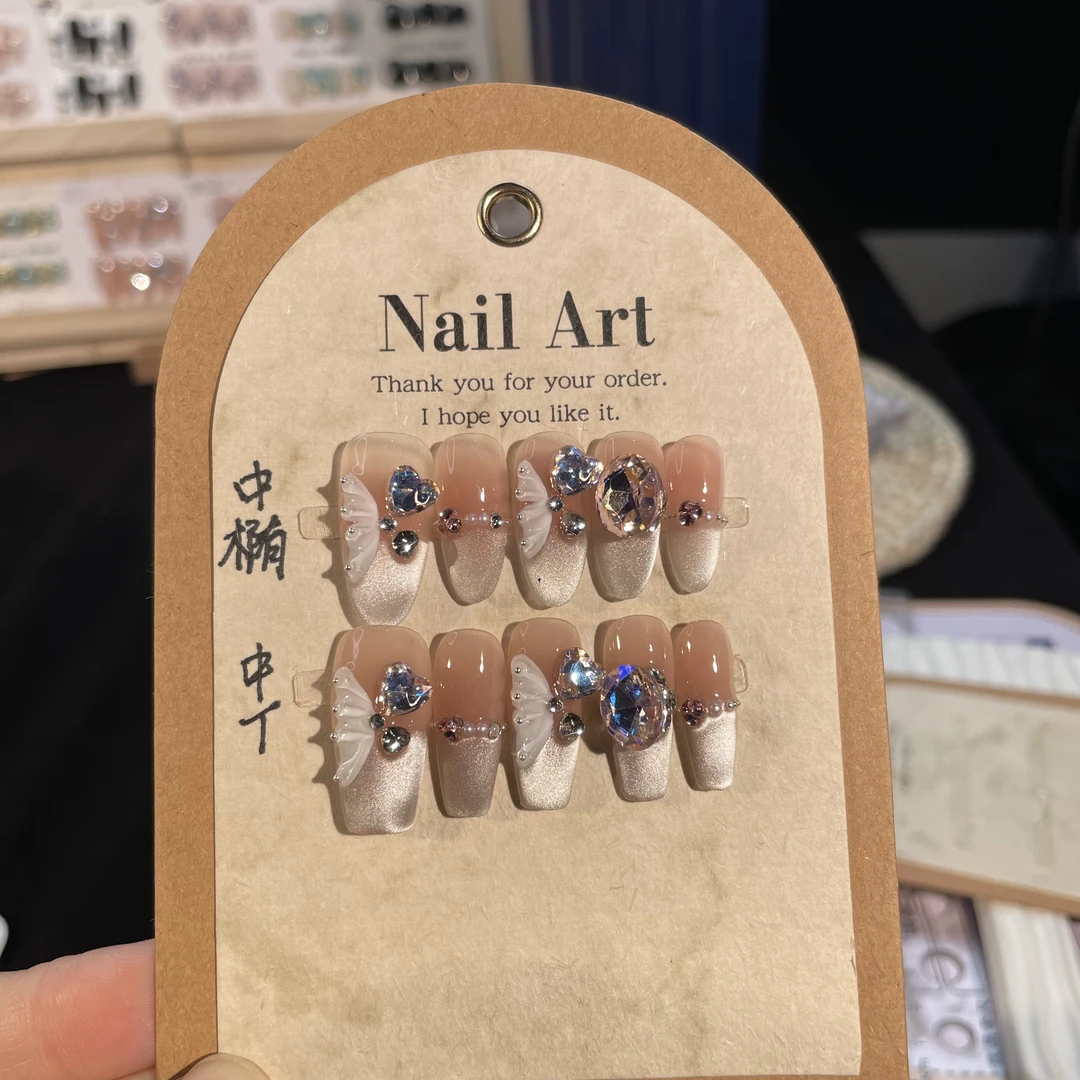 【16.9米一副】【送工具+盒子】穿戴甲ins纯欲风长款短款指甲贴片显白