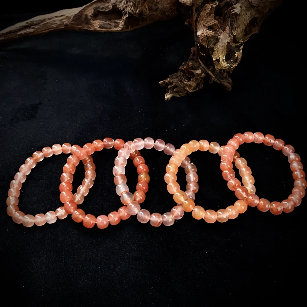 1006/原矿无注胶 南红保山冰红老型珠手串8+ /多样性发/一件