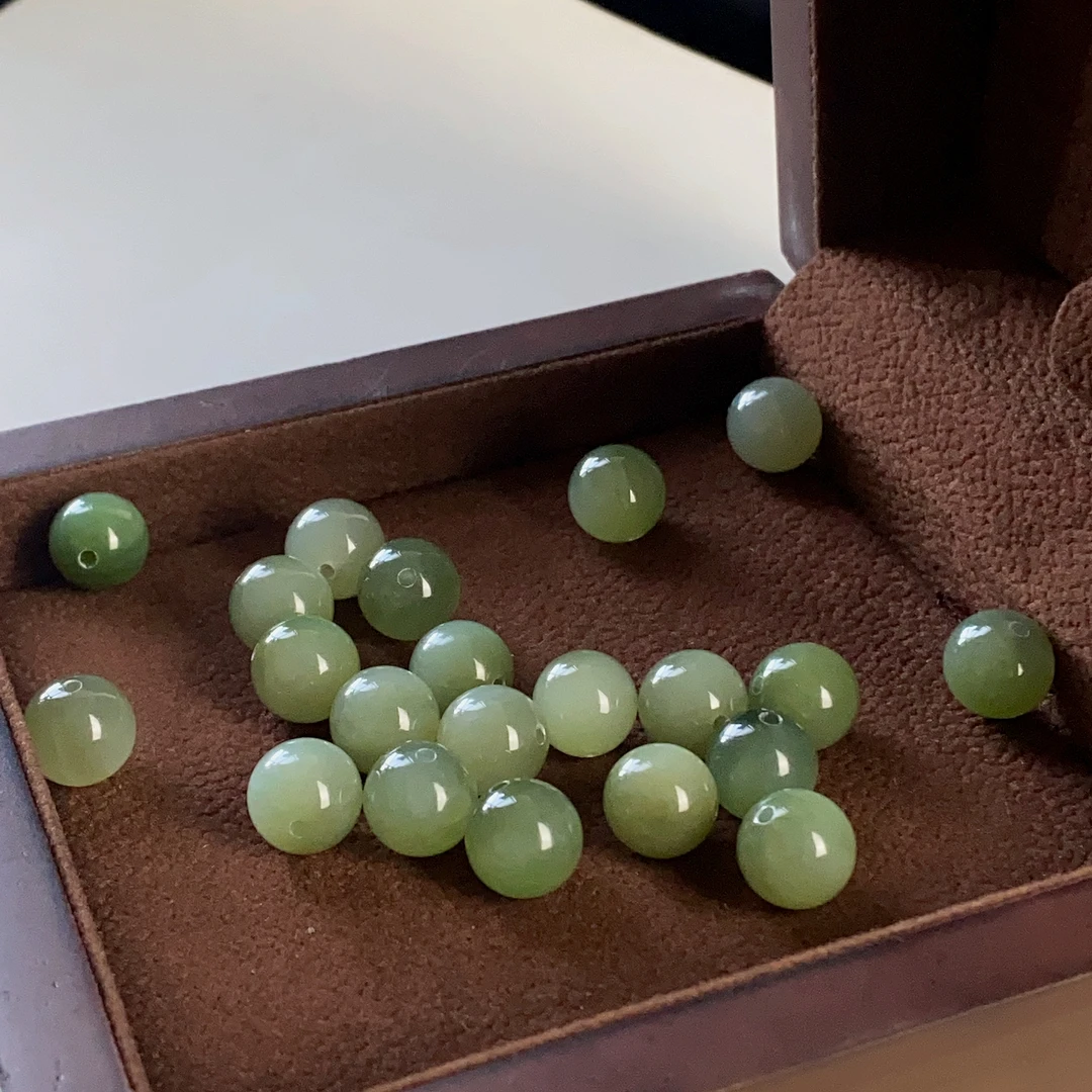 1888/ZY888-554 和田玉精美散珠单珠约10mm/多样性发/一件