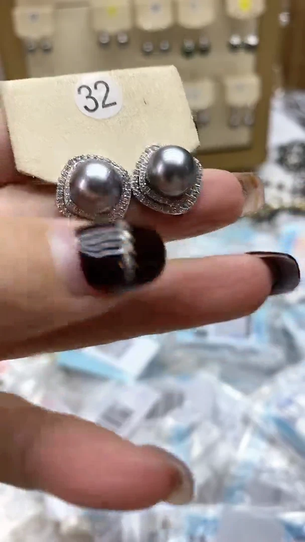 【闪购商品】海水珍珠耳饰银S925镶嵌2