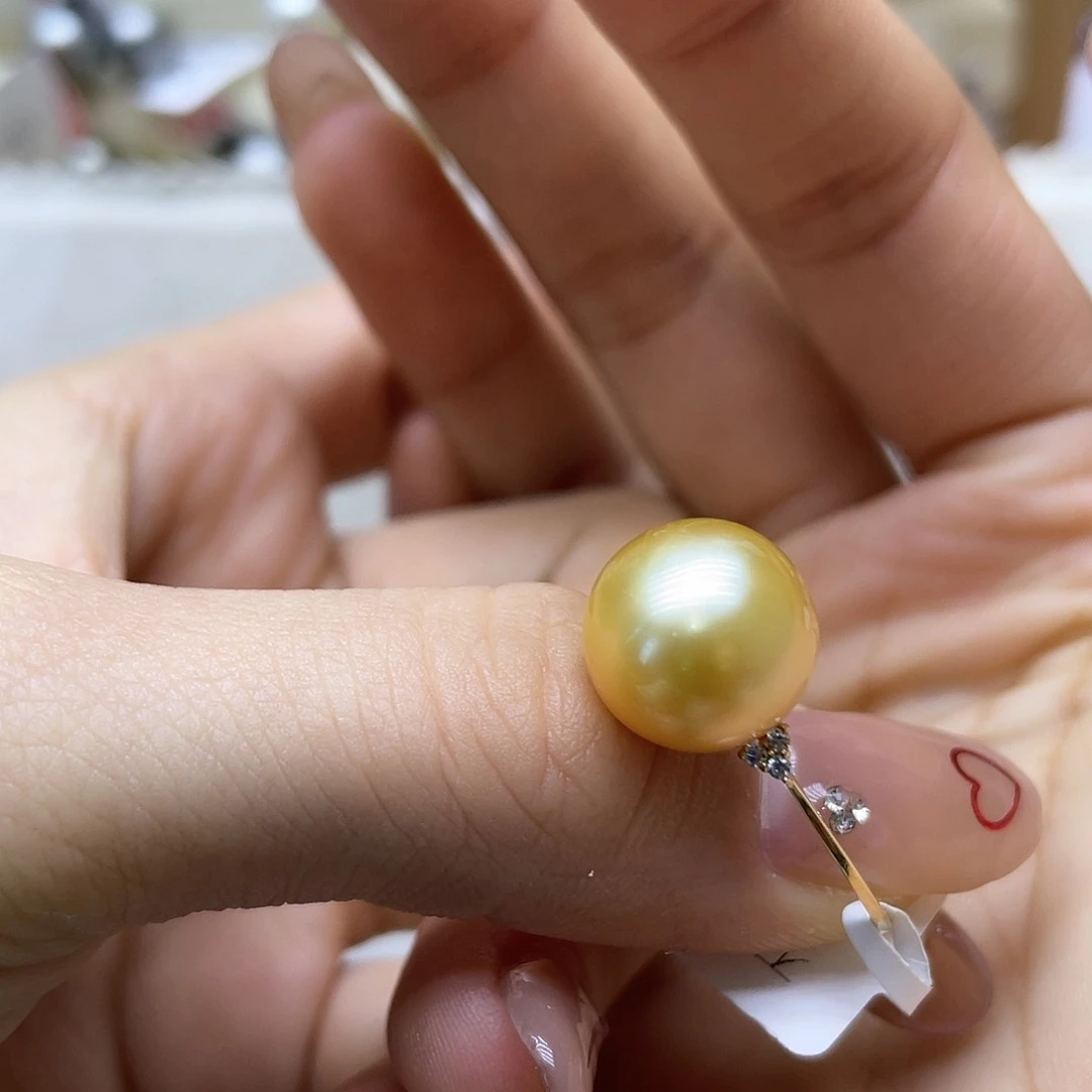 海水珍珠戒指18K金镶嵌