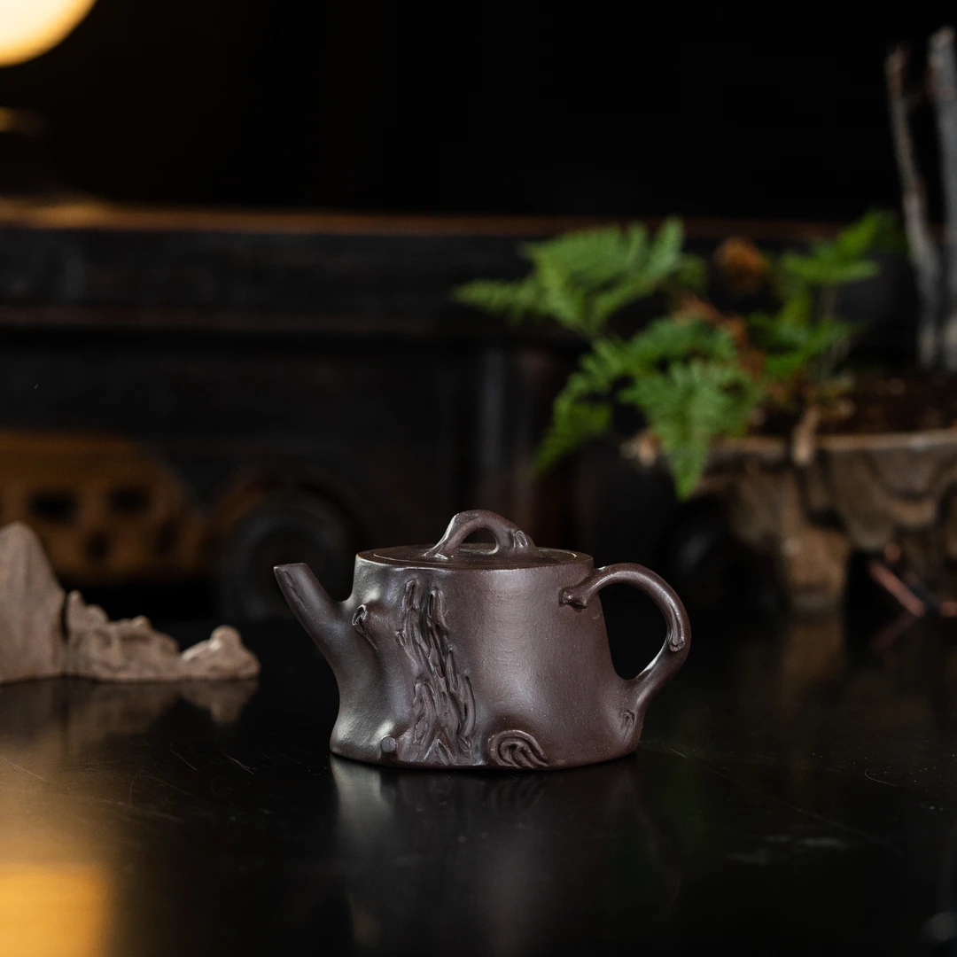 合仲 树桩 紫泥 130cc家用紫砂茶壶