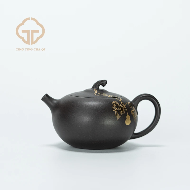 不二堂 福禄瓜趣 黑料 133cc  紫砂壶泡茶茶壶