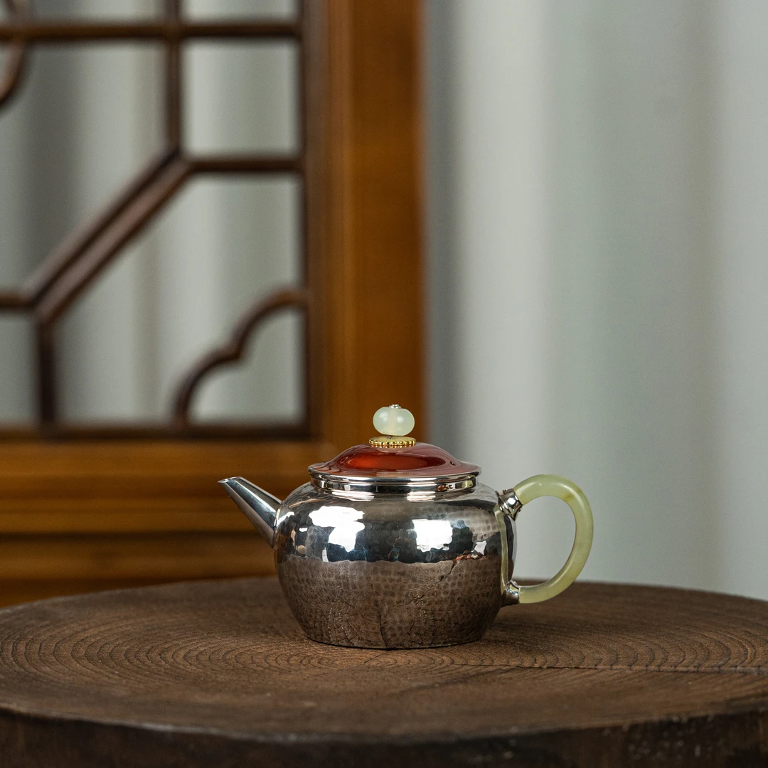 HC水平锤纹银壶 145cc家用茶具银器银壶