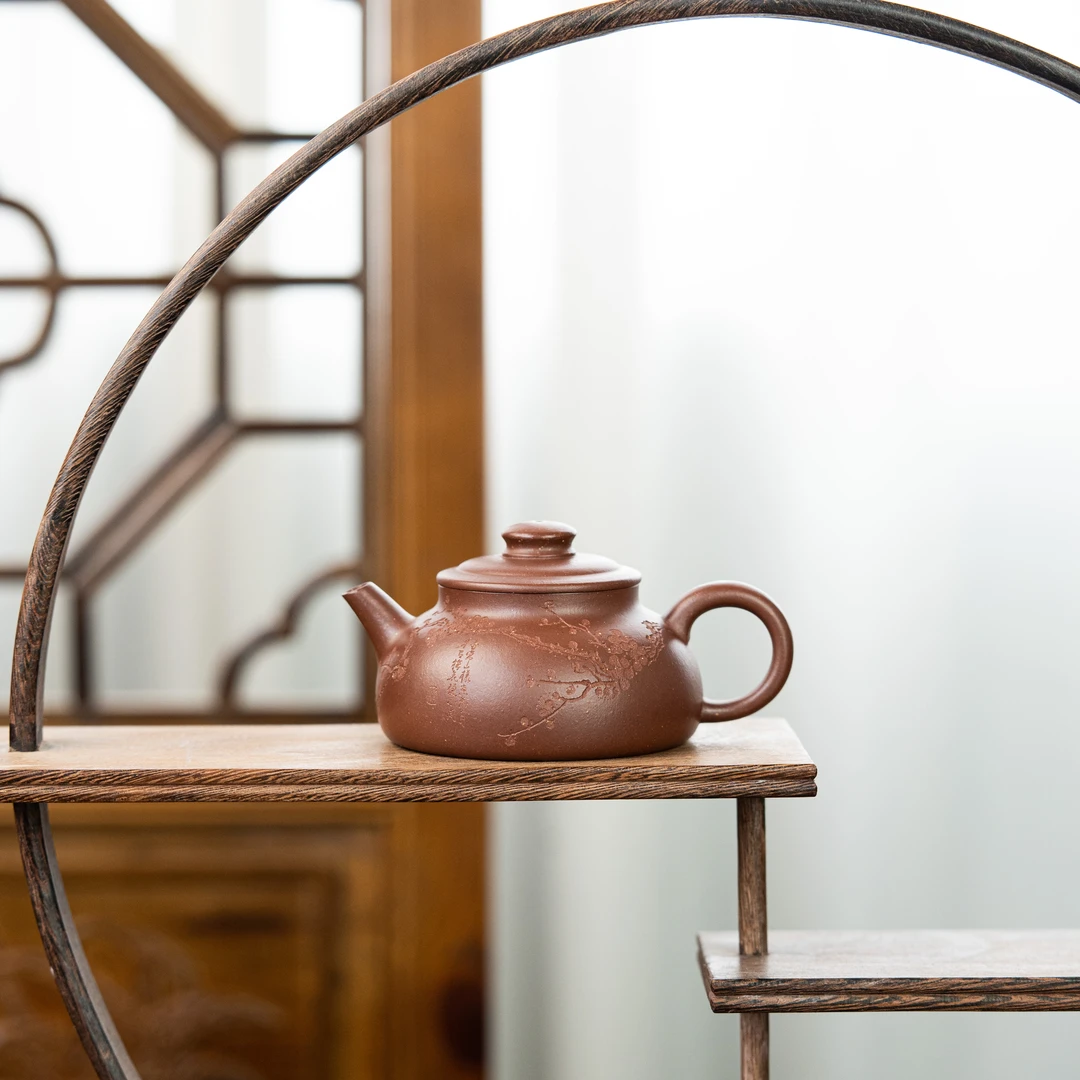 哲园 梅香半月 林曼曼制 金砂紫泥150cc紫砂壶