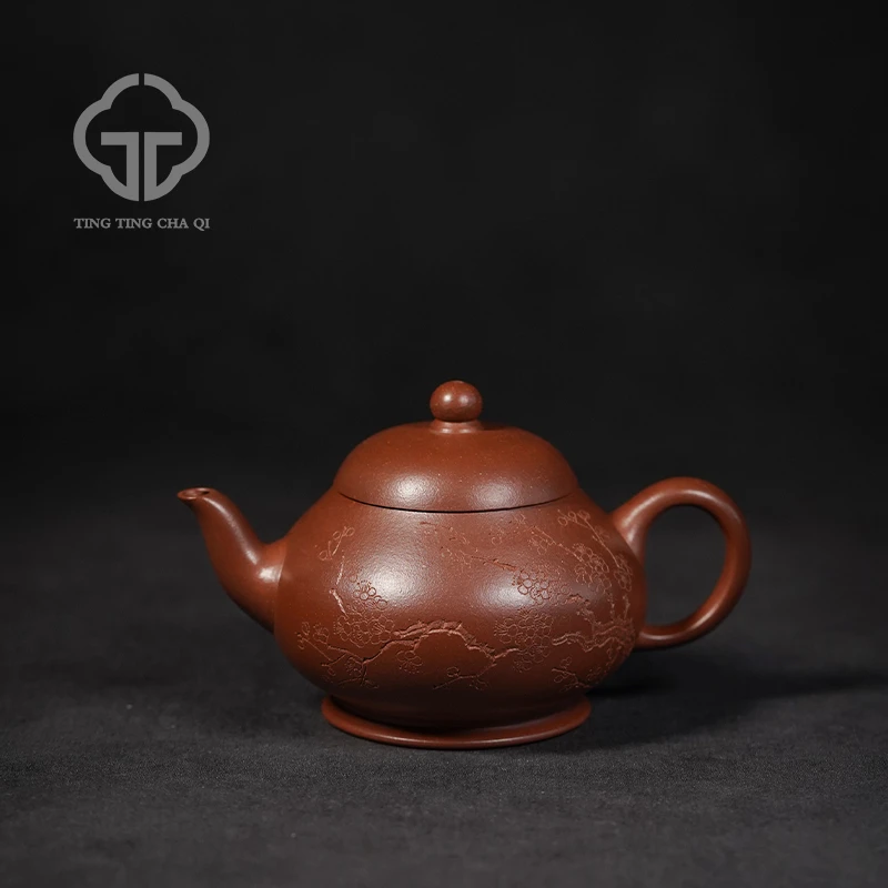 珽珽茶器 大潘壶刻绘 范楠制 底槽清 220cc 家用紫砂壶*P