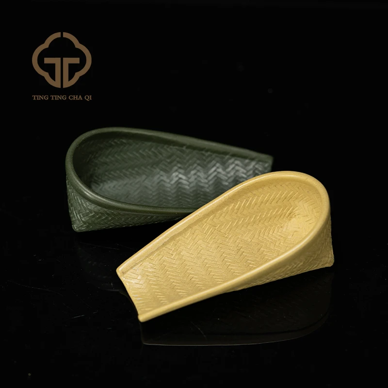 平生山隐|竹席茶则 段泥/绿泥 紫砂家用茶周边茶道器具