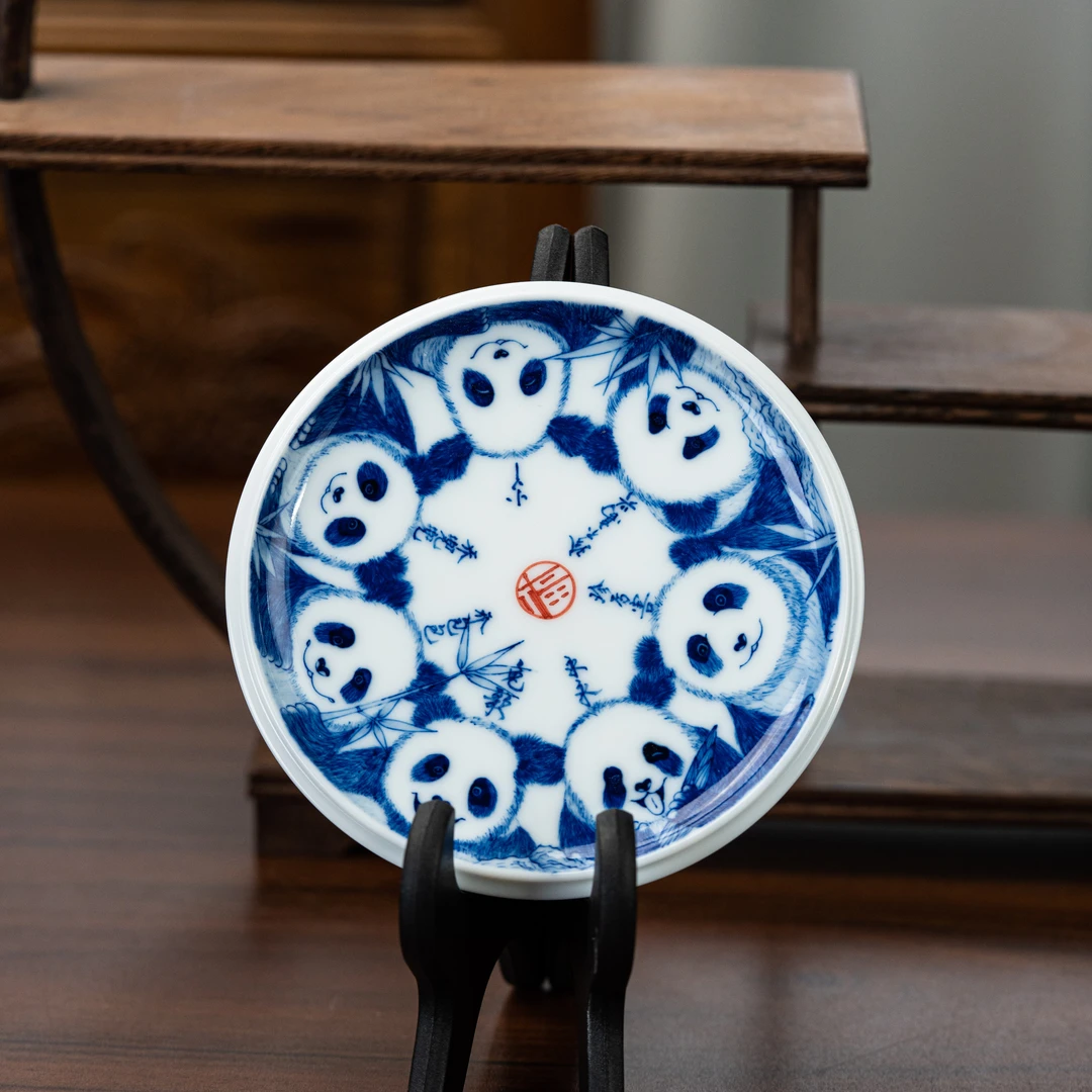 画堂春 熊猫壶承 13.6*2 家用茶周边