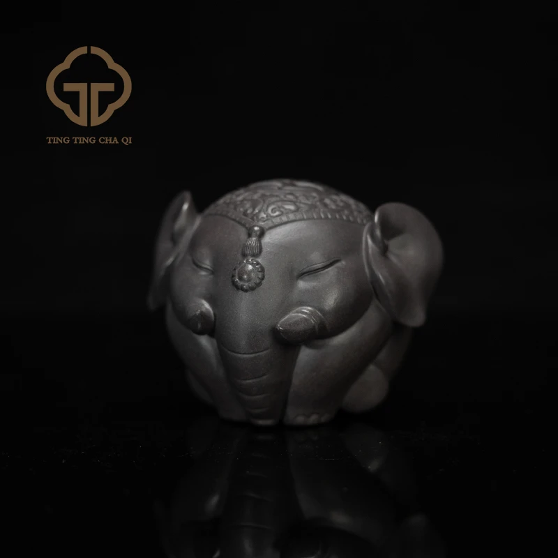 珽珽茶器 萌萌象 天青泥/豆青砂 紫砂茶宠 家用茶周边