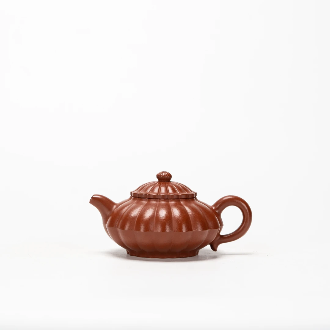 珽珽茶器 筋纹合欢 朱泥 175cc 家用紫砂壶tt1