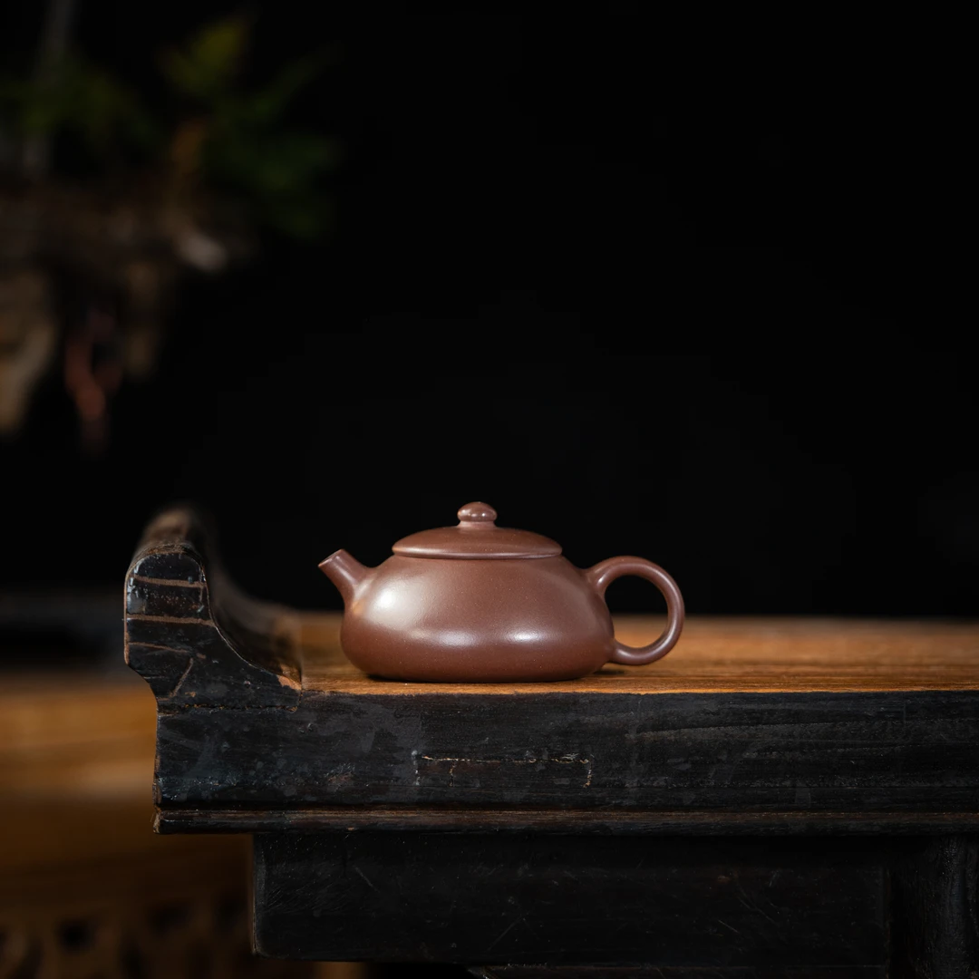 前墅龙窑 半瓜（浅色）紫泥 150cc 家用紫砂壶