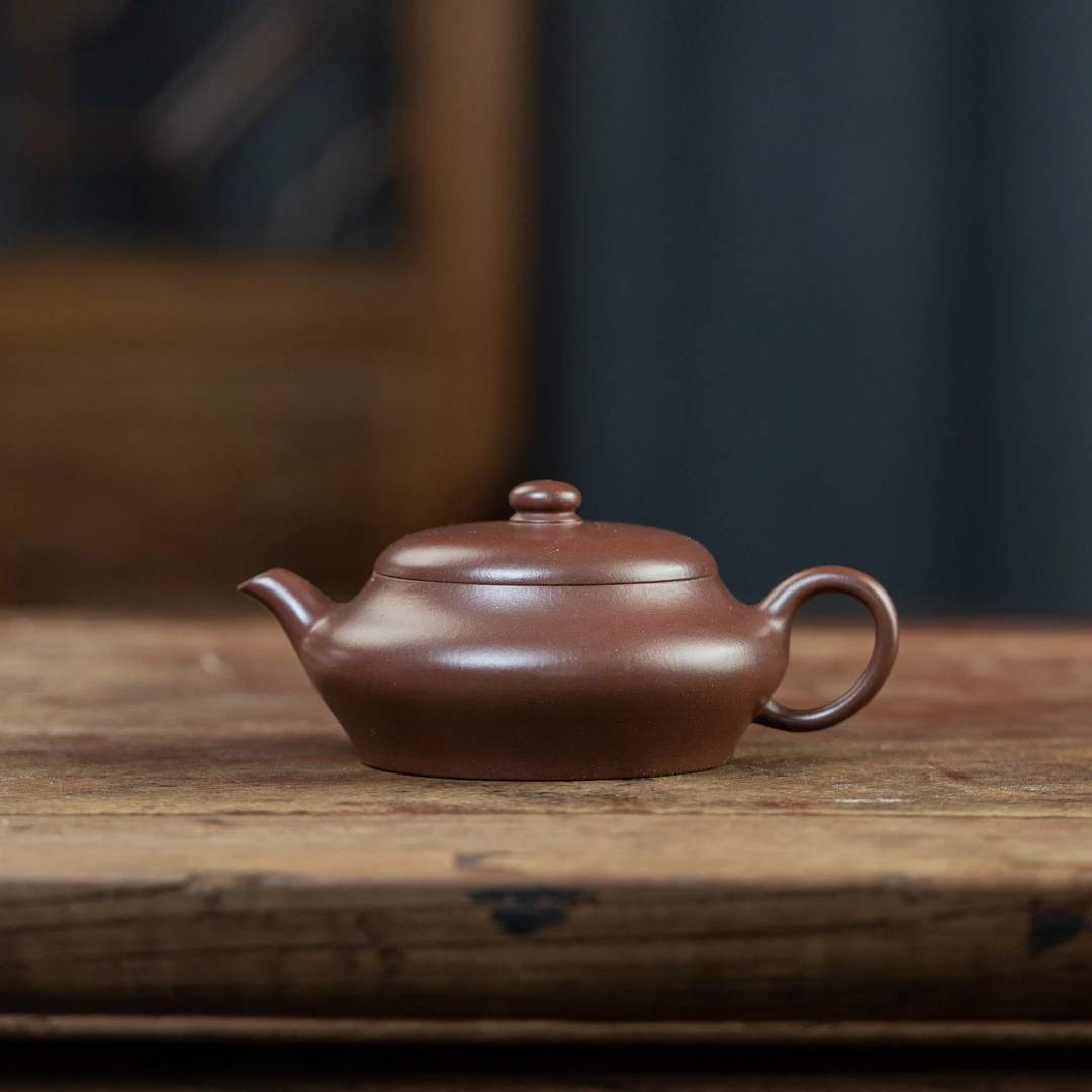 【砂界传家】虚扁 王景制 全手工 底槽青 150cc 宜兴紫砂壶