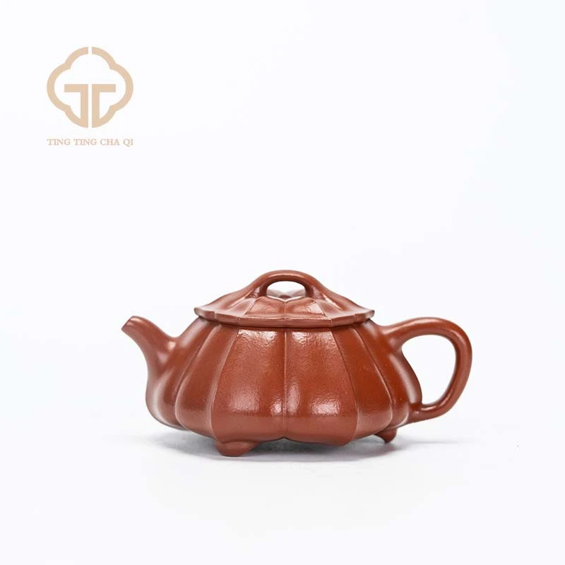 珽珽茶器 季畅园  筋纹石瓢 朱泥 90cc  家用紫砂壶