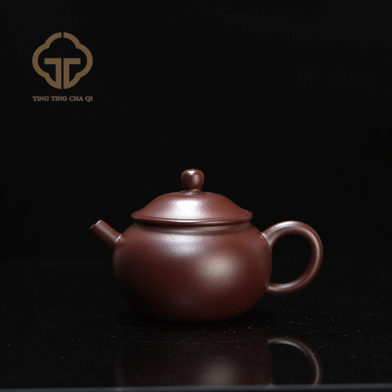 珽珽甄选 笠帽圆壶 紫泥 200cc 家用紫砂壶泡茶茶壶