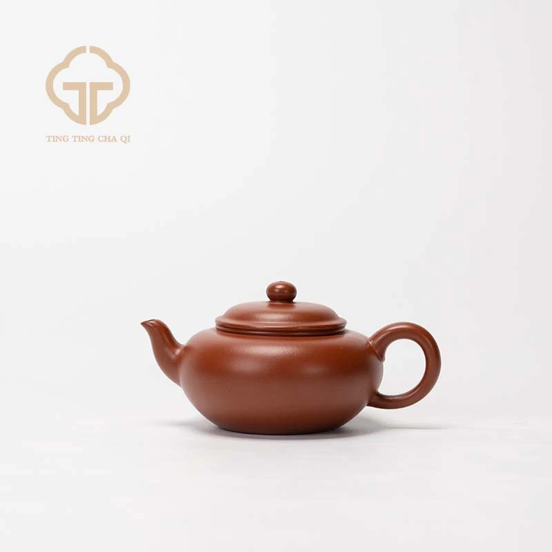 扁樱（光素）周乾制 小红泥 162cc 家用紫砂壶