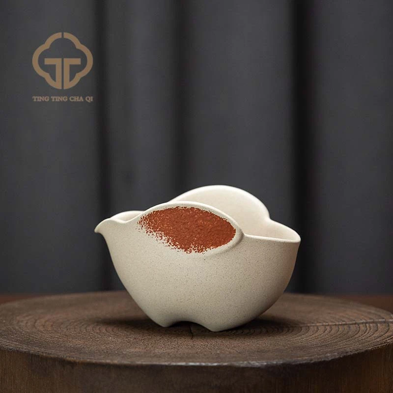 珽珽茶器 见铭造 兔 公道杯 白段泥 240cc 家用紫砂