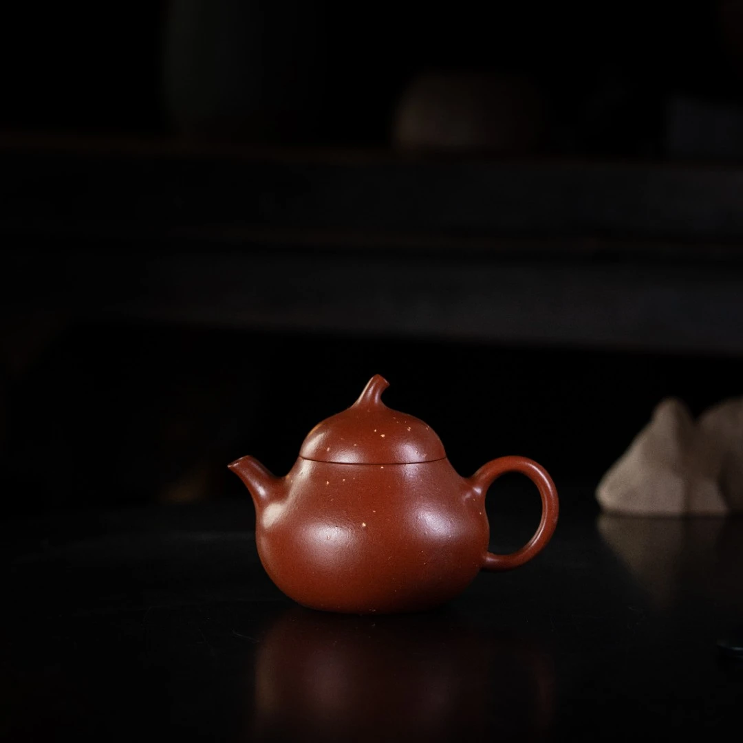 茄瓜 杨志制 朱泥铺砂 125cc 家用紫砂壶茶壶