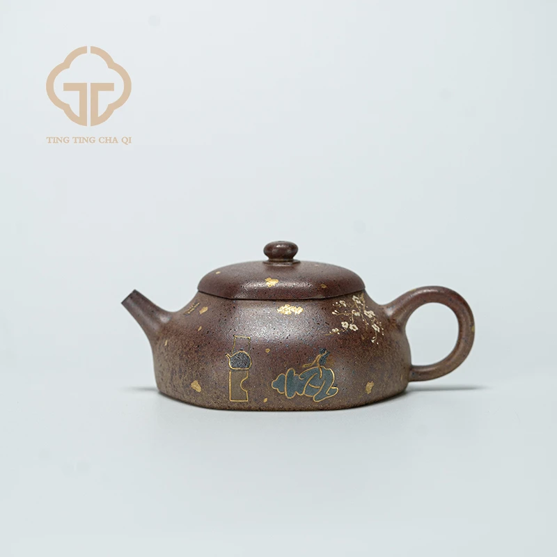 周华强 六方静乐（清供） 洒金柴烧 132cc 紫砂壶家用茶壶