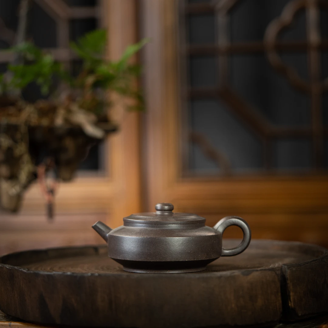 珽珽茶器 曹栗尧 仲芳周盘 老紫泥160CC 家用紫砂壶