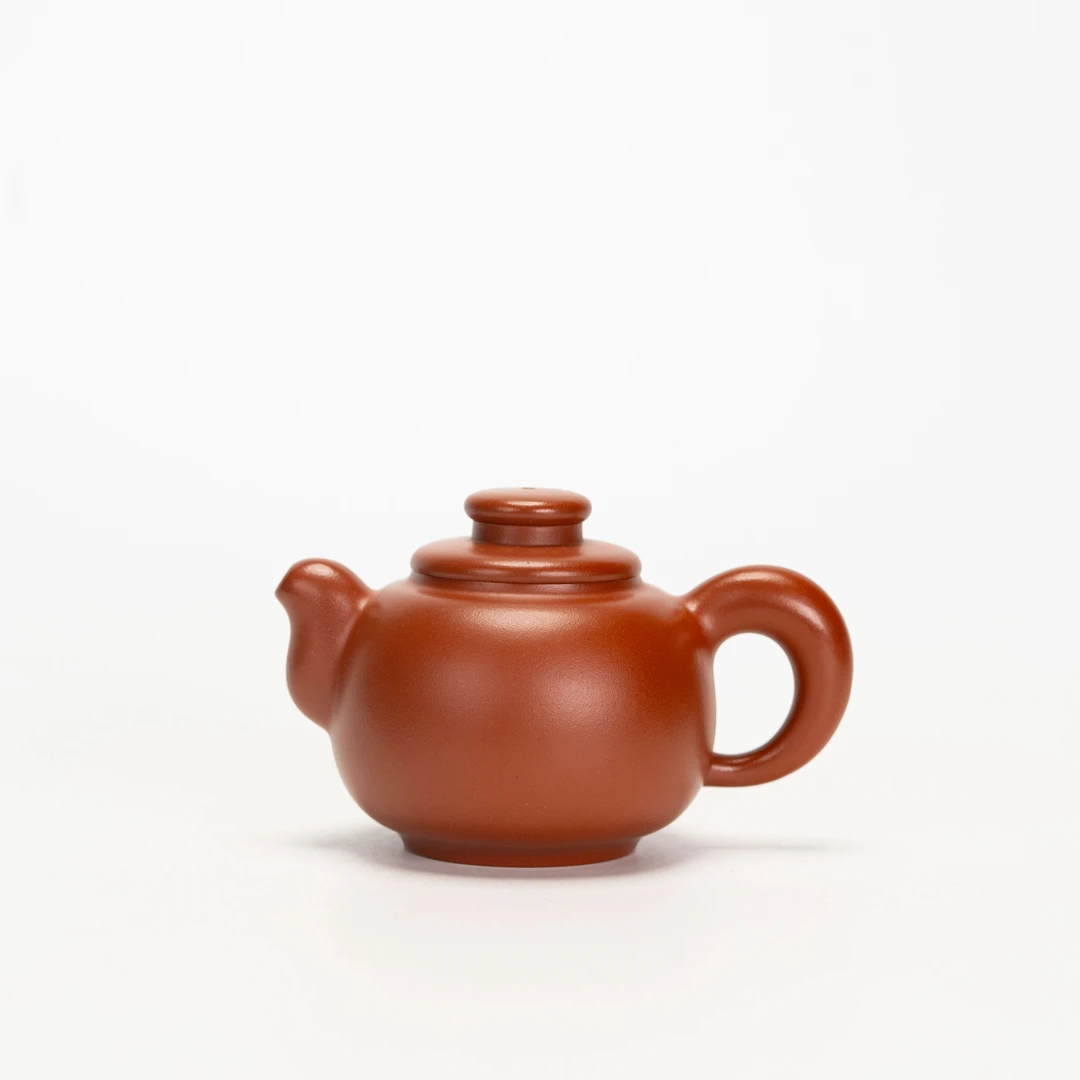 平盖圆趣（光素）周乾制 小红泥 188cc 家用紫砂壶