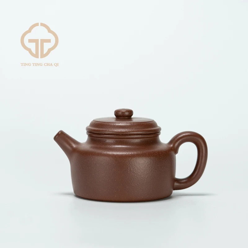珽珽茶器 陈洁制 德钟(光素）老红棕泥 204CC家用紫砂茶壶