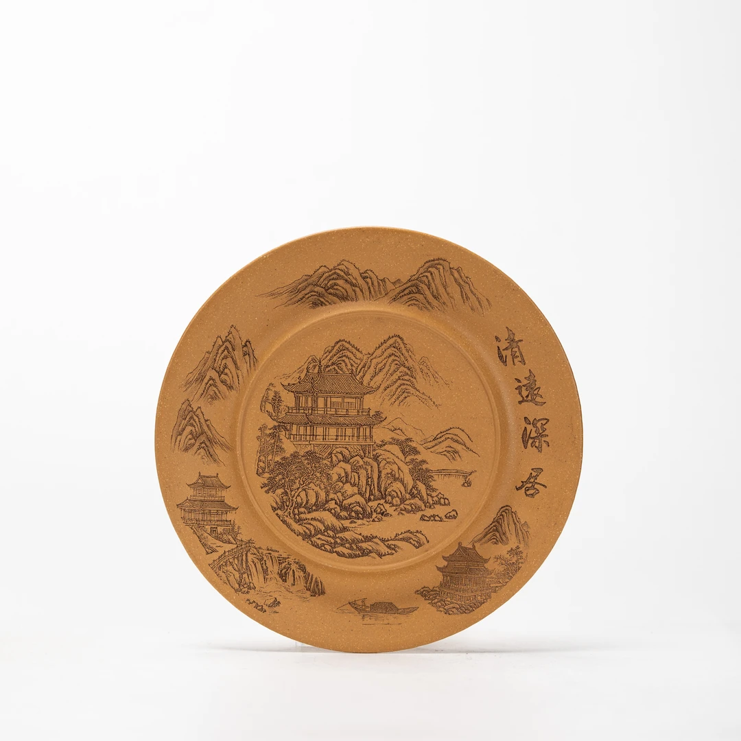 清远深居壶承 段泥 直径18cm 紫砂家用茶具