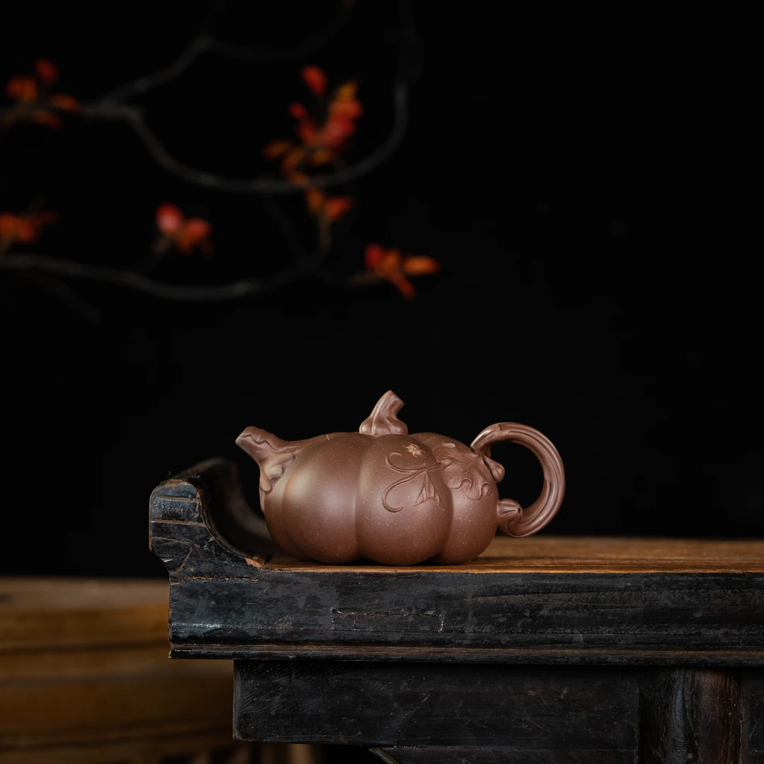 前墅龙窑 大南瓜 紫泥 420cc 家用紫砂壶泡茶茶具