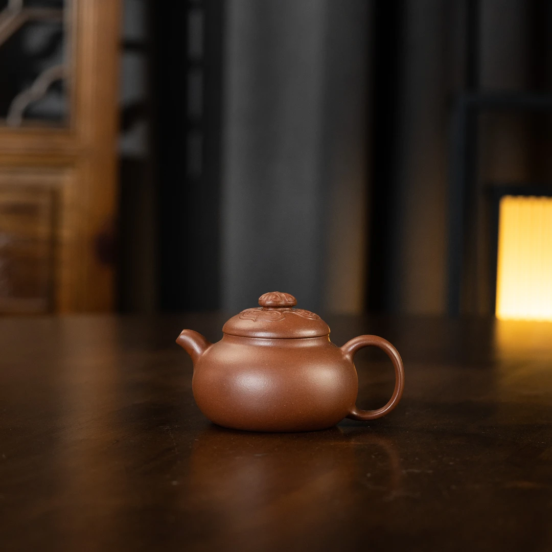 如意聚顶 蒋梦迪制 降坡泥 170cc 家用紫砂壶