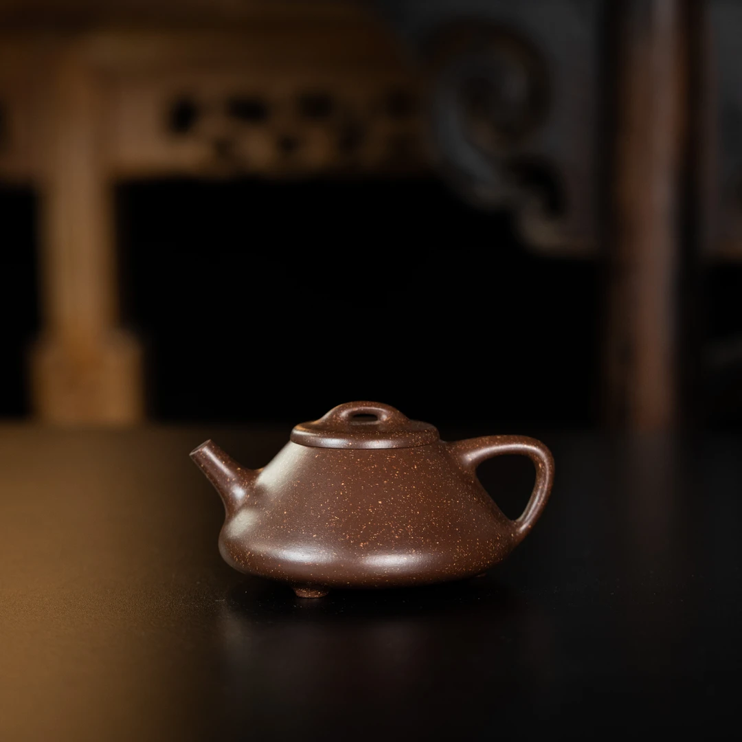 【砂界传家】子冶石瓢 王景制 全手工 底槽青铺砂 150cc 宜兴紫砂壶