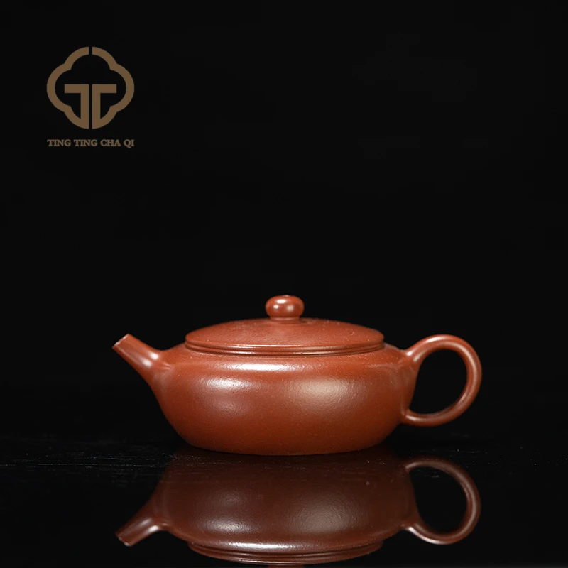 珽珽茶器 杨志 扁晨 朱泥 115cc 紫砂壶家用泡茶茶具