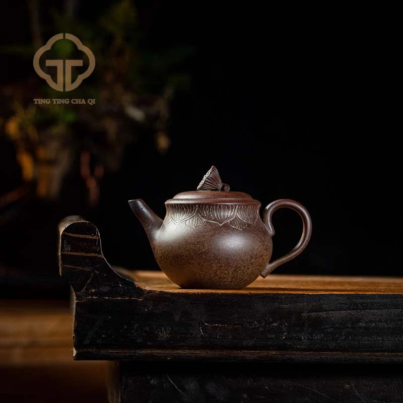 【玉呈窑】莲盼 周莉制 段泥柴烧 150cc 紫砂壶家用泡茶茶壶