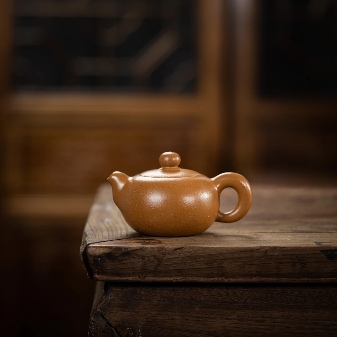 芙蓉珠 周乾制 葵黄朱泥 160cc 家用紫砂壶