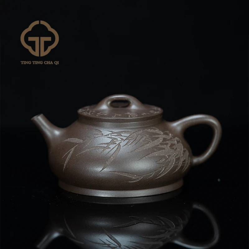 平盖石瓢 林曼曼制 紫泥150cc  紫砂壶家用泡茶茶具