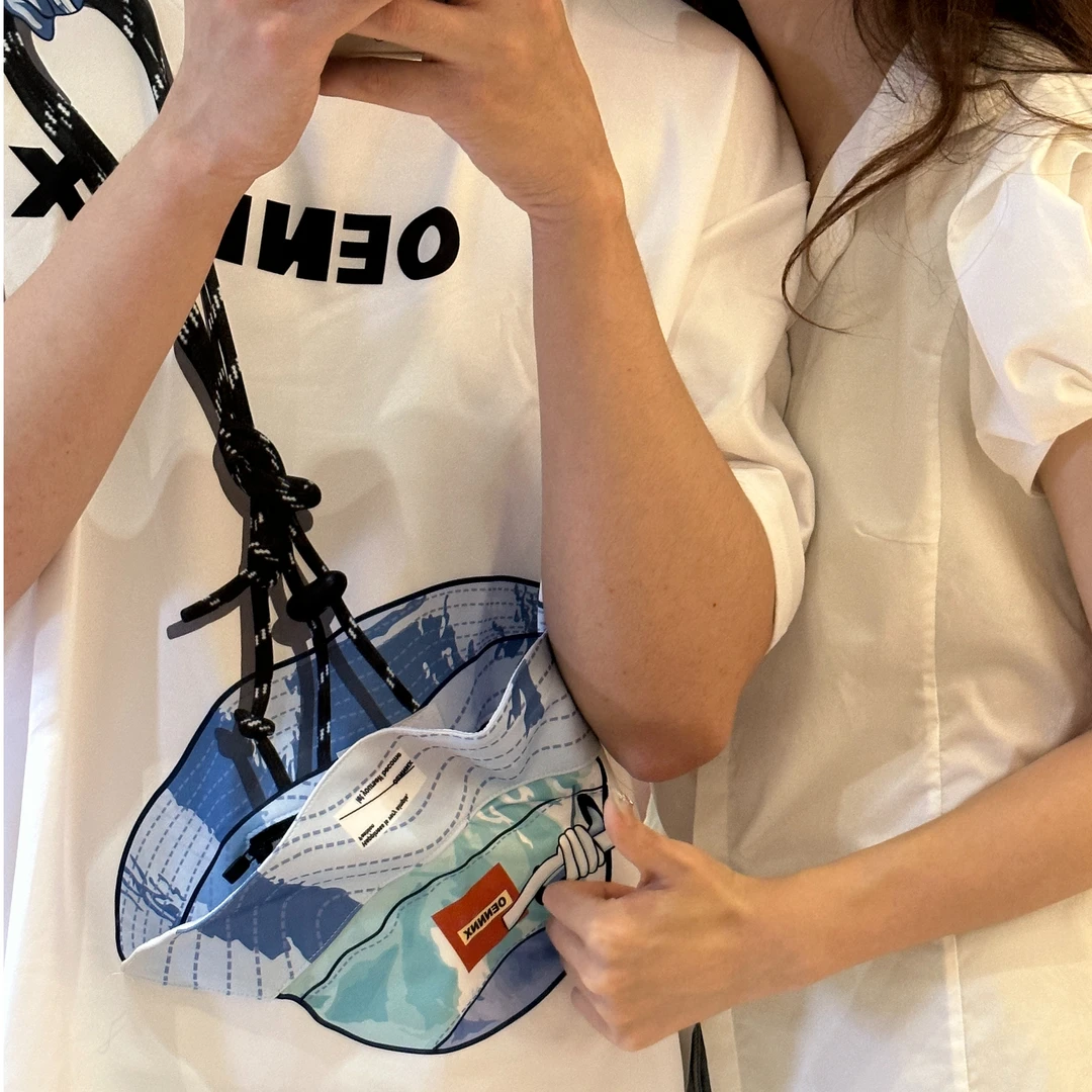 【工藤】夏季新款潮牌趣味帽子拉链口袋多巴胺穿搭拼接印花休闲太空