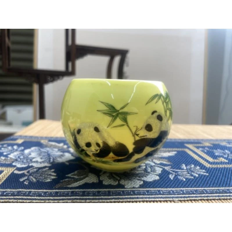 德化熊猫不倒杯高端陶瓷杯A0480