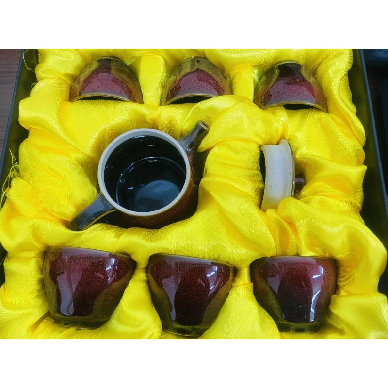 一壶六杯套盒高端陶瓷泡茶壶礼盒A0481