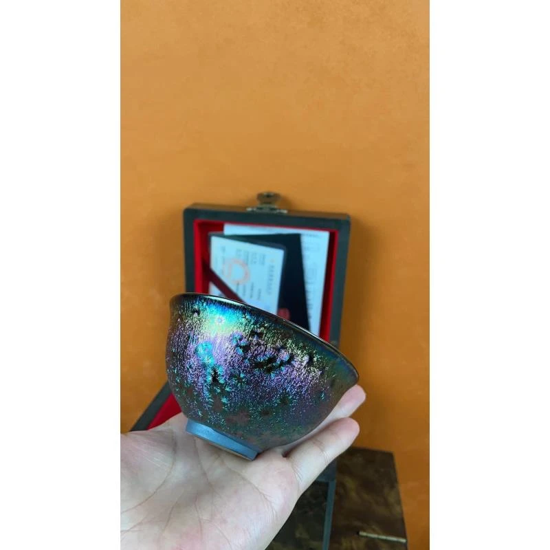 七彩窑变建盏茶杯主人杯单杯高档陶瓷S14026