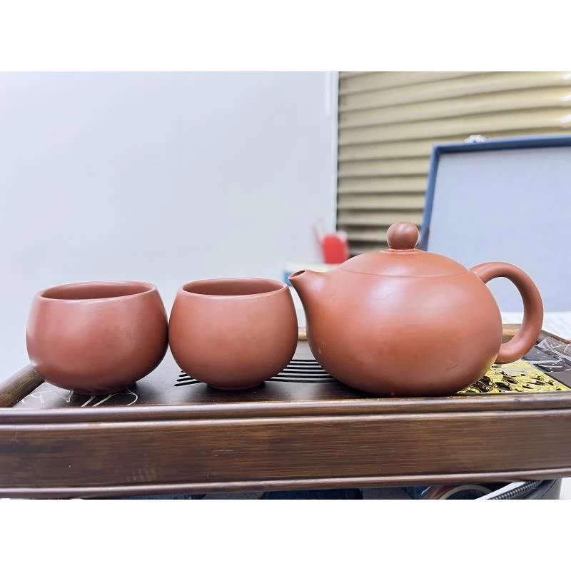 功夫茶壶手工紫砂大红袍家用凤鸣壶(一壶赠两杯)A12805+A53003