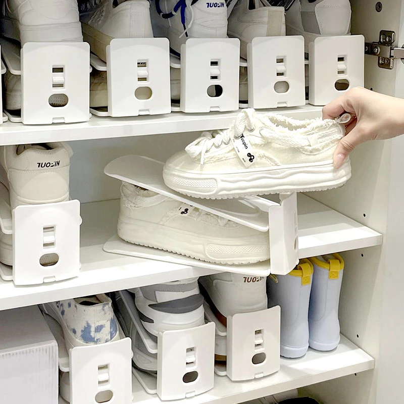 可调节收纳鞋架双层鞋托架省空间鞋子收纳神器宿舍简易折叠鞋架子