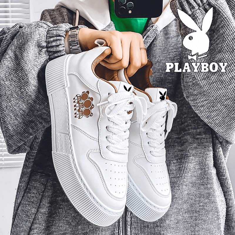 PLAYBOY鞋子男鞋春季新款潮流小白鞋男士百搭低帮运动休闲板鞋