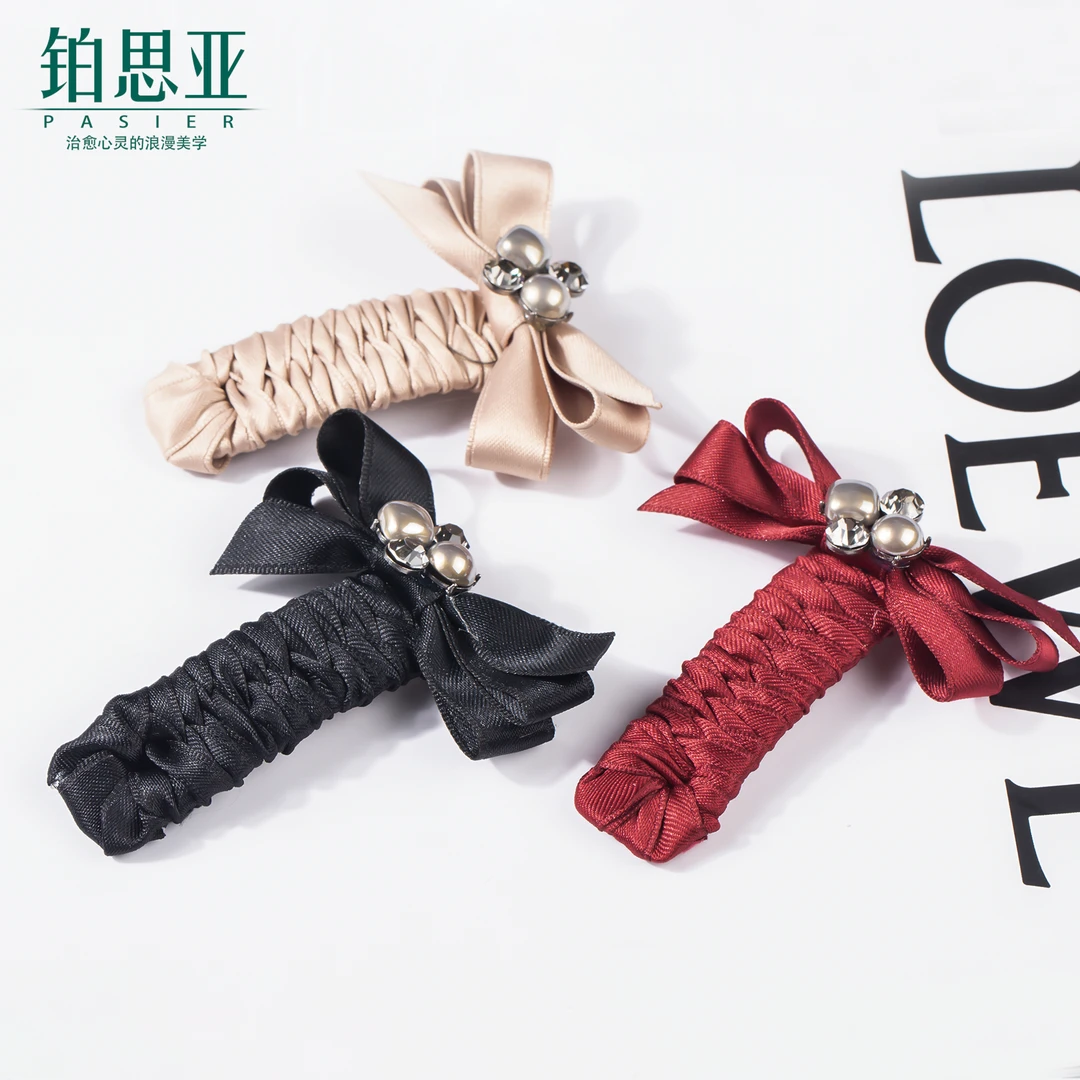 铂思亚浪漫可爱气质手工小众设计感发夹FS8265黑FS8265红FS8265卡