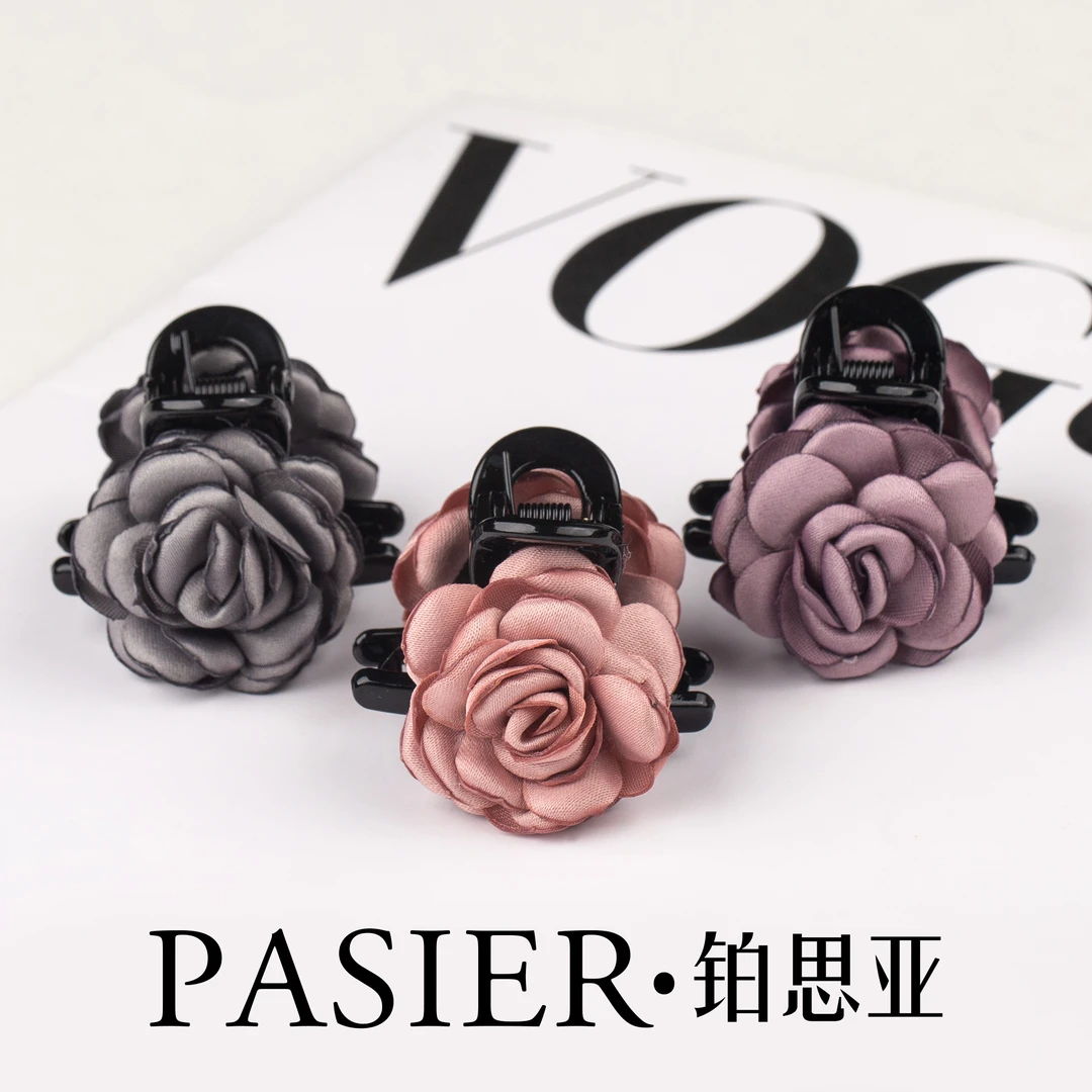 铂思亚玫瑰恋曲4厘米网红气质优雅百搭双面玫瑰花发卡发夹FS9260