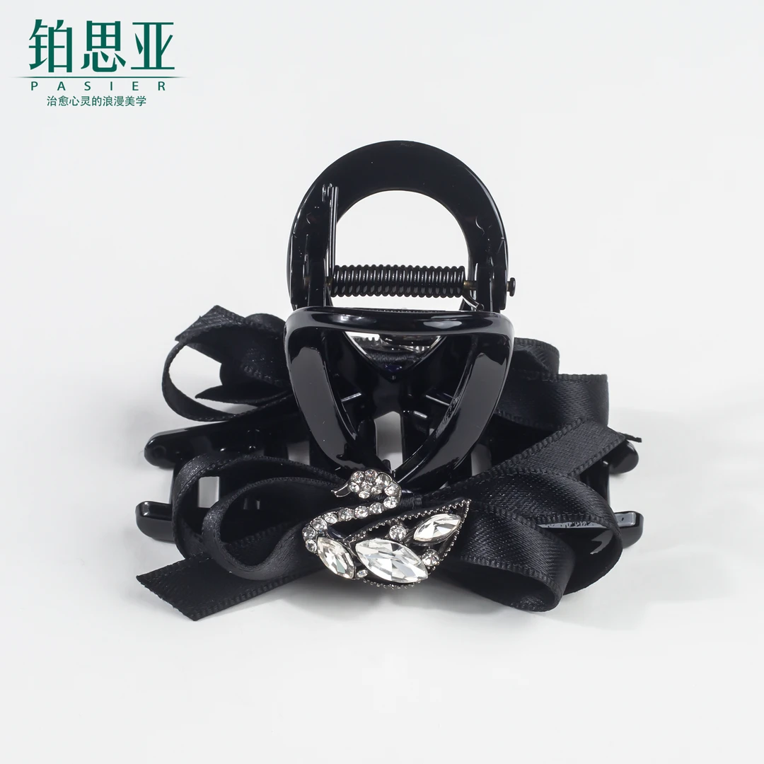 铂思亚时尚浪漫复古简约抓夹  FS8412黑天鹅