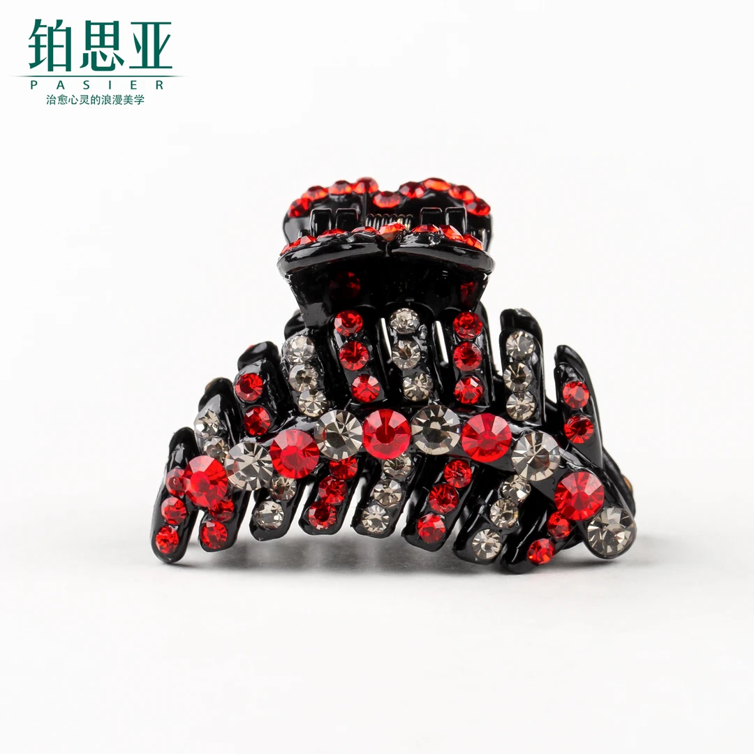 铂思亚【红枫叶】简约百搭4cm小抓夹 FS8714红灰