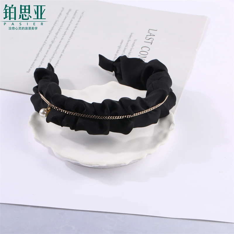 铂思亚黑色时尚韩版百搭轻奢优雅简约头饰发箍 FS2113