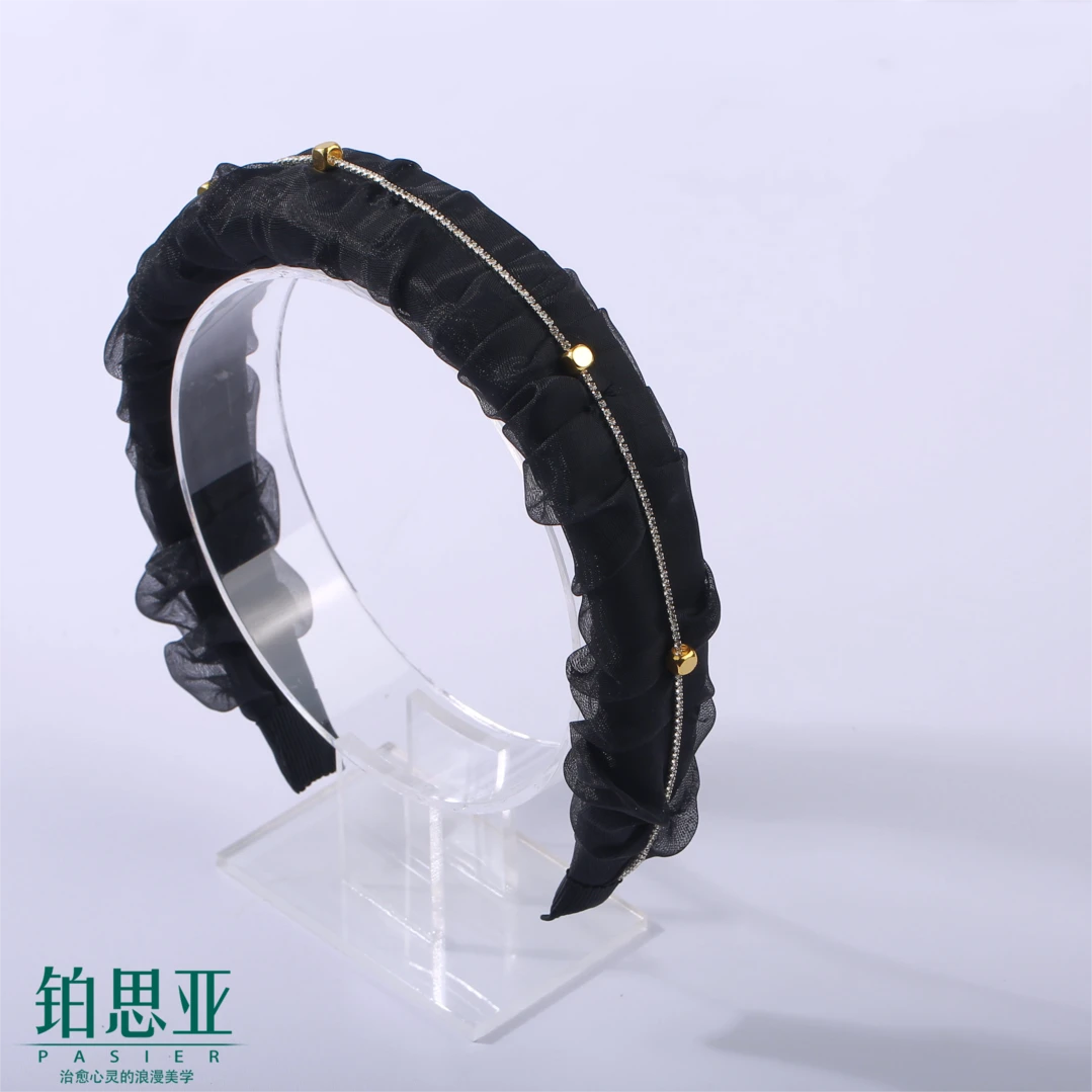 铂思亚 复古黑色优雅名媛宽边发箍FS4422黑