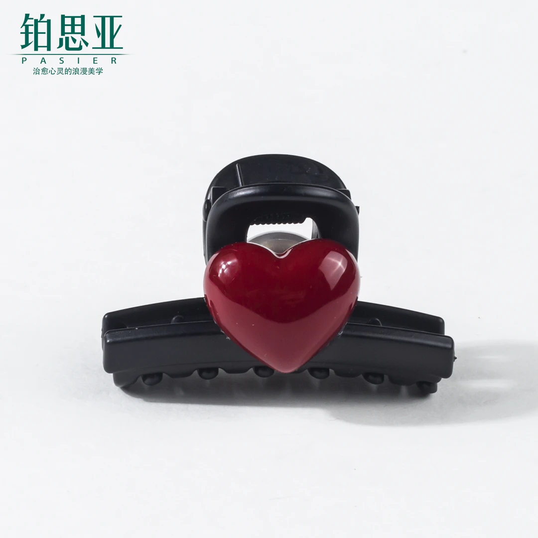 铂思亚浪漫简约百搭气质小抓夹 FS8389爱心红