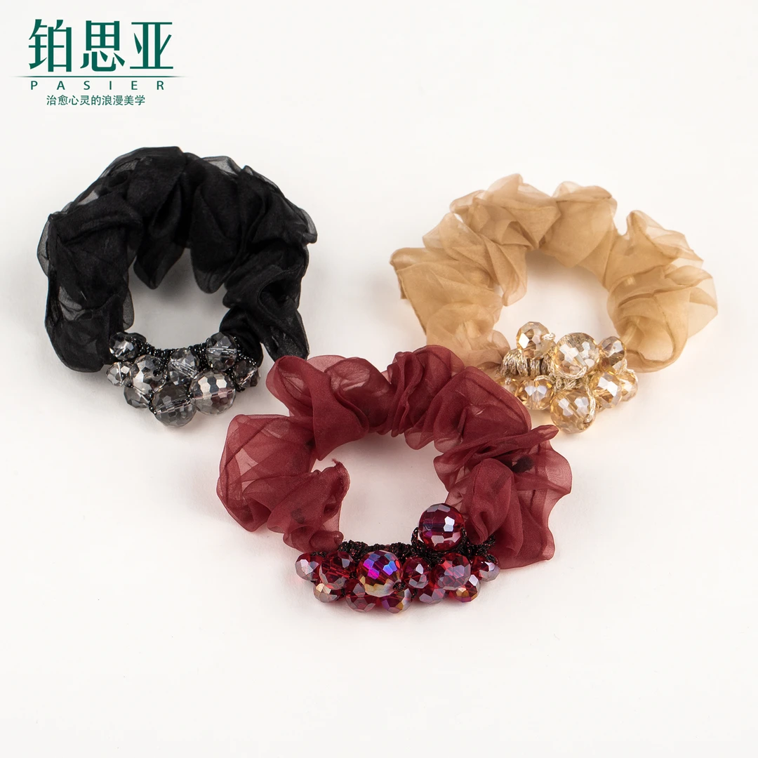 铂思亚【大珠】百搭气质简约浪漫优雅时尚清新高弹力发圈 FL246