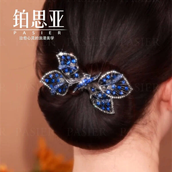 铂思亚 飞叶 马蹄莲优雅大方气质铜合金盘发器FS4358