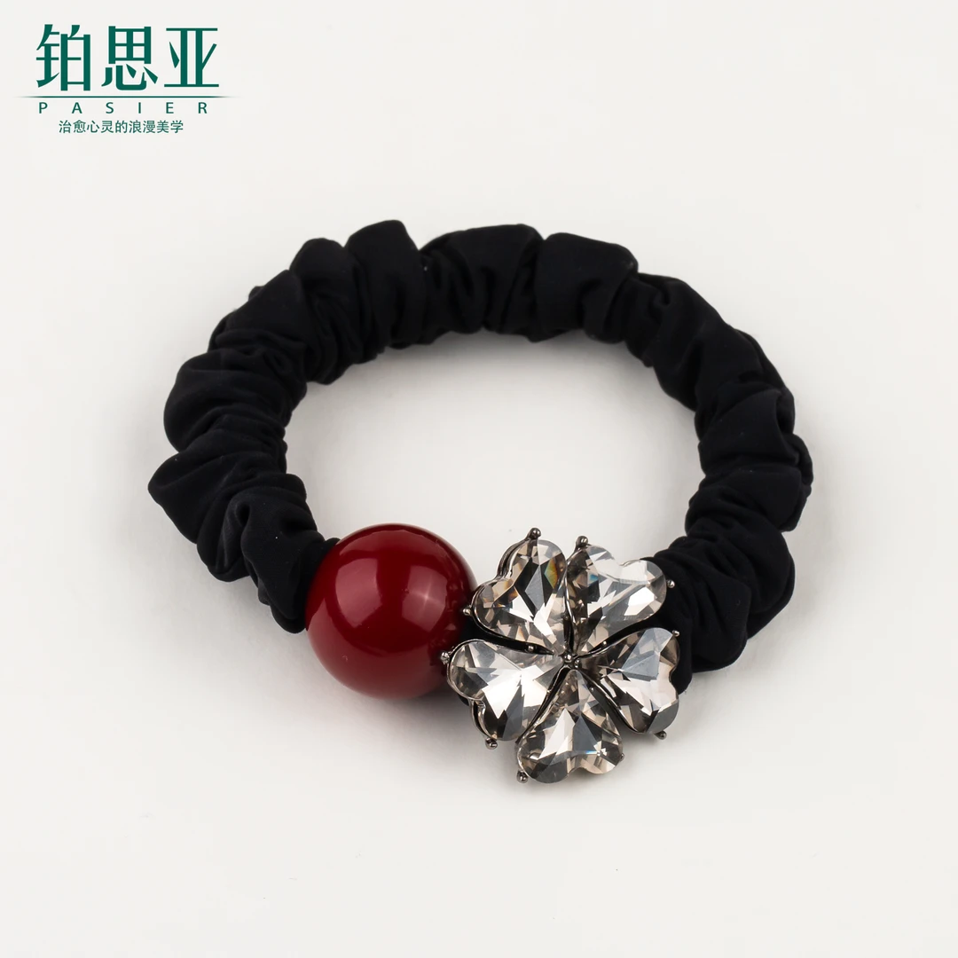 铂思亚【月明】气质轻奢时尚百搭黑色浪漫简约高弹力发圈头绳